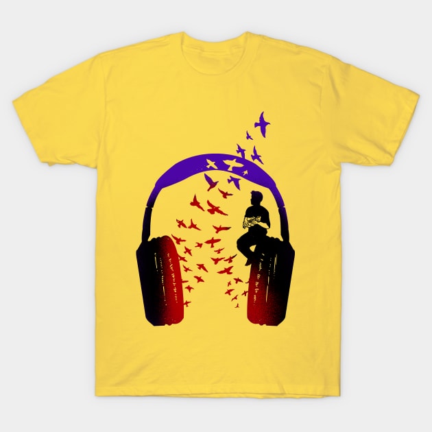 Headphone Music Ukulele T-Shirt by barmalisiRTB